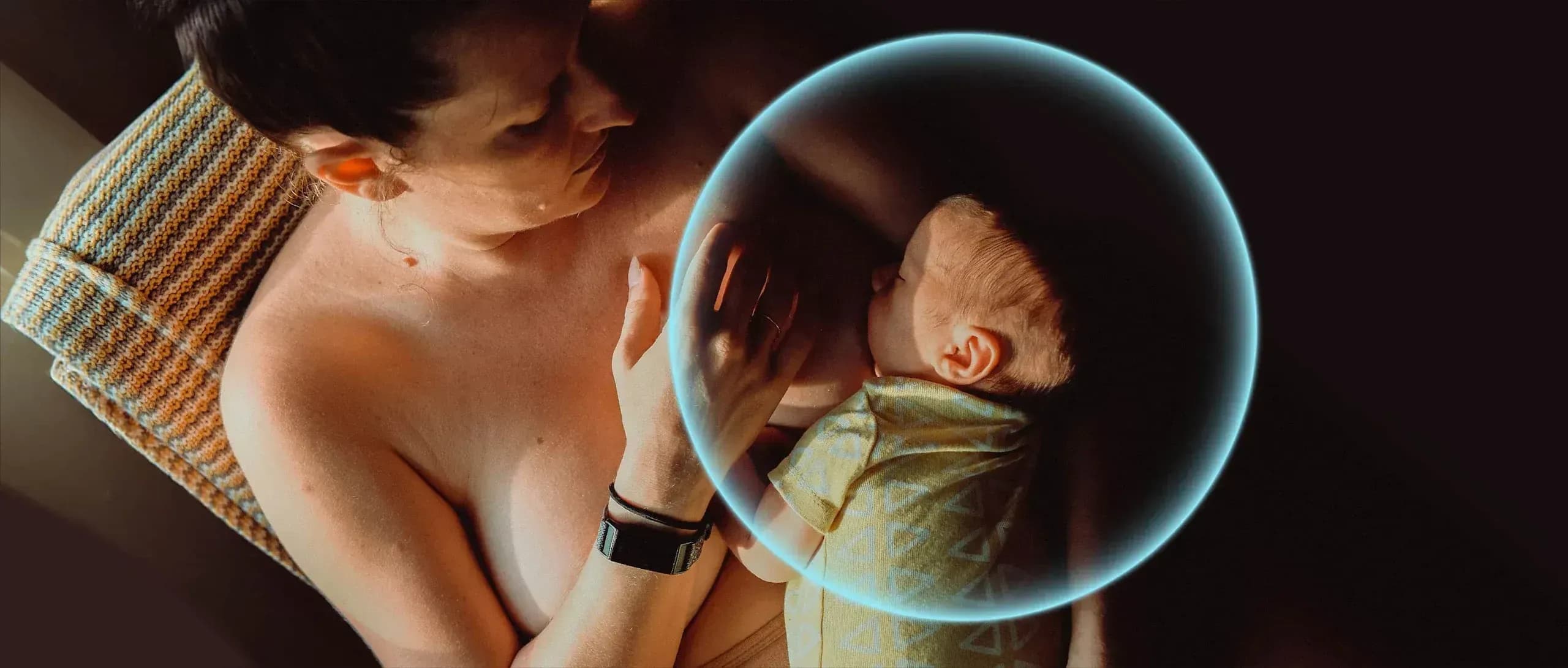 Woman breastfeeding baby